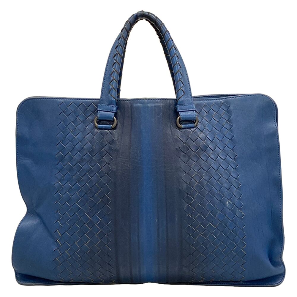 Bottega Veneta Intrecciato Business Bag Blue Navy